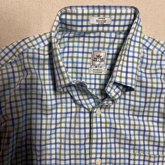 Peter Millar Green and Blue Checkered Shirt - Picture 2 of 6
